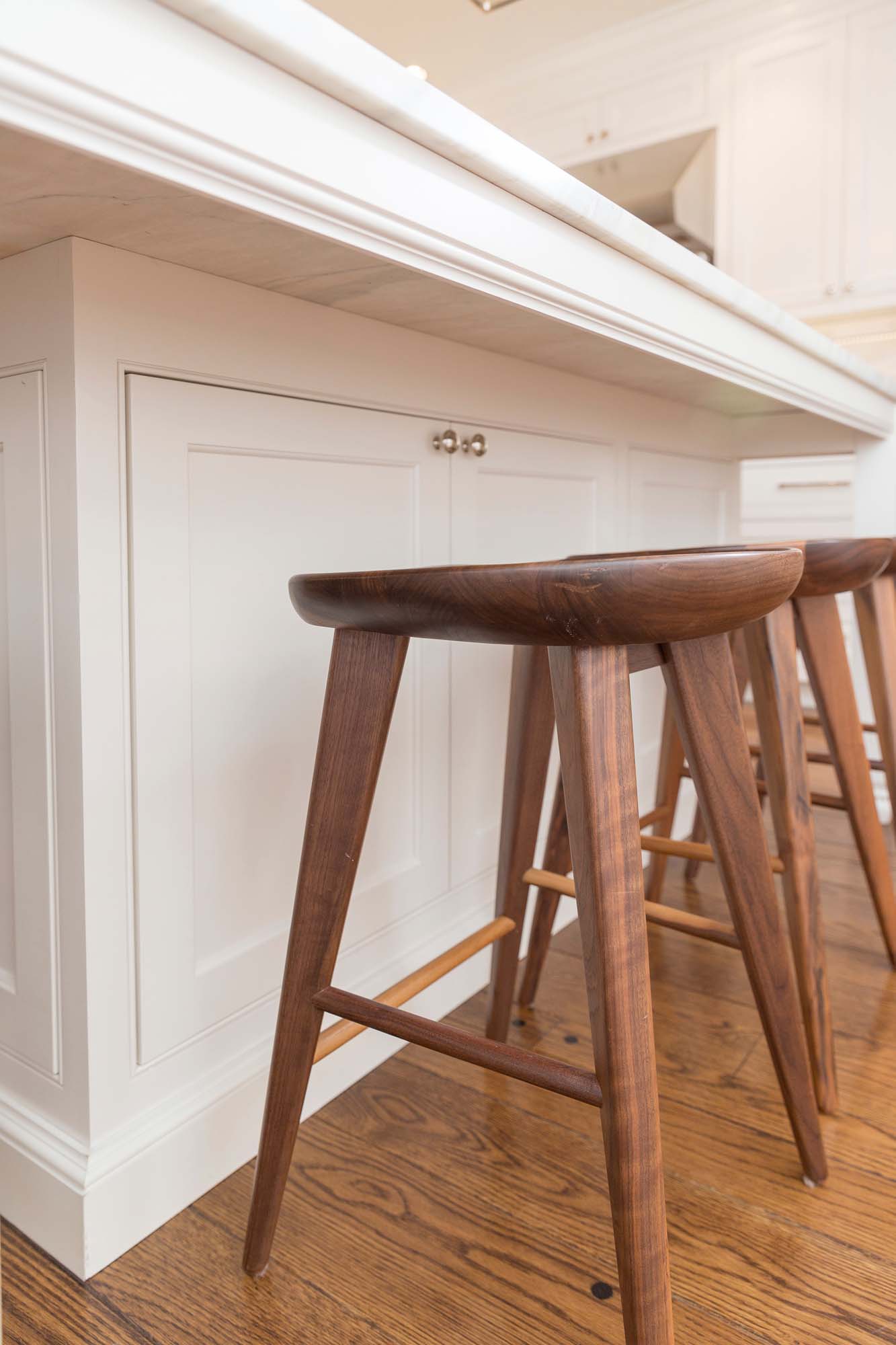 kitchen wood floor and stools